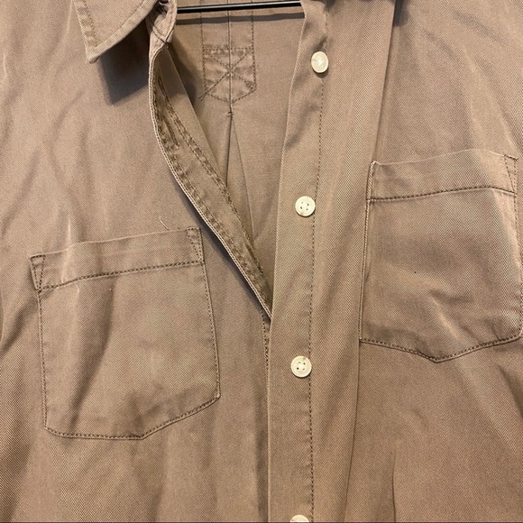 NORDSTROM thread & supply button up down mushroom color shirt size small - Picture 5 of 5